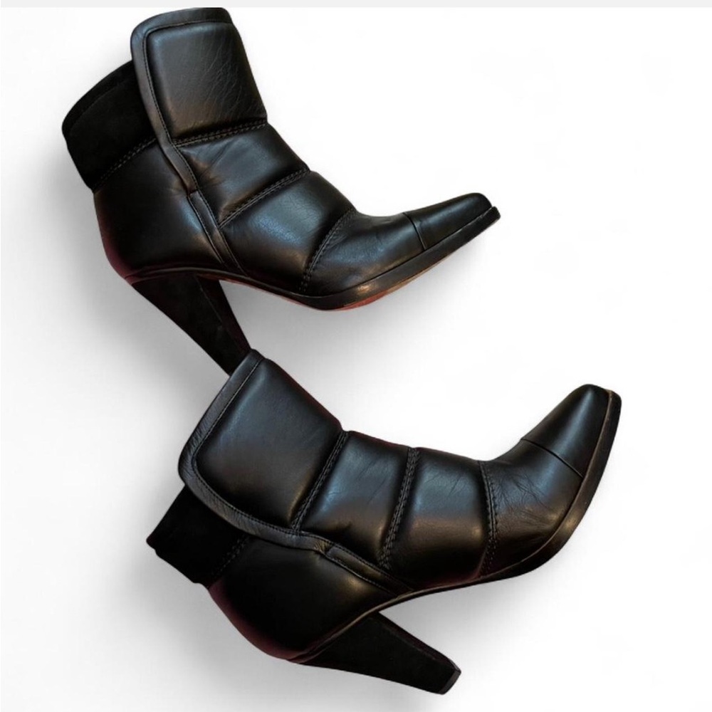 Chloe Black Lamb Leather And Suede Heel Boots Size 9 - Picture 5 of 9